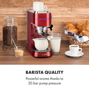 Klarstein Futura, eszpresszógép, 1450 W, 20 bar, 1,25 l, rozsdamentes acél