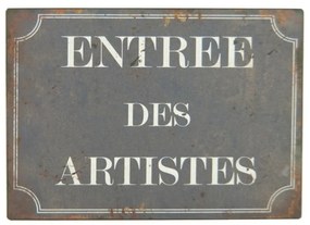 Fém falitábla 21x15 cm Entrée des Artistes – Antic Line