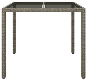 Kerti Étkezőasztal Szürke 90x90x75 cm Polirattan