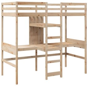 tömör fenyő galériaágy-keret matrac nélkül 75 x 190 cm