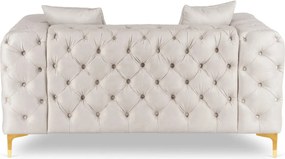 Kétszemélyes kanapé krém színben, bársony kárpittal. SORRENTO 2S