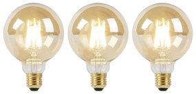 3 db E27 Dim to Warm LED izzó készlet G95 arany 8W 806lm 2000-2700K