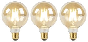 3 db-os E27 halvány-meleg LED lámpa készlet G95 arany 8W 806 lm 2000-2700K