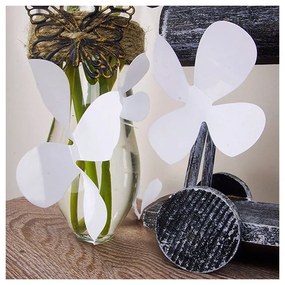 Flowers fehér 3D hatású 12 darabos öntapadós matricaszett - Ambiance