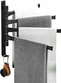 Fürdőszobai akasztó 4 karos, fekete