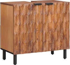 vidaXL Fürdőszobai mosdószekrény Barna 62 x 33 x 58 cm Tömör Mangófát