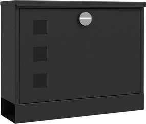 HOMCOM Levélszekrény Újságrekesszel, Fém Levélszekrény 2 Kulccsal, Fali Levélszekrény Üvegablakkal, Vízálló, 36,5 x 11,5 x 29 cm, Fekete | Aosom