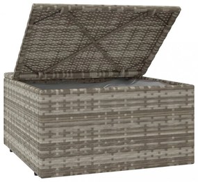 szürke polyrattan kerti lábtartó párnával 55 x 55 x 30 cm