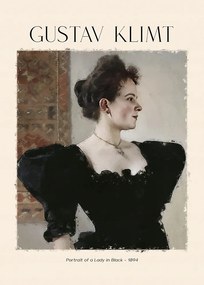 Gustav Klimt Hölgy Fekete poszter B2 50x70cm #307