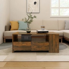 Füstös tölgy színű szerelt fa dohányzóasztal 102 x 55 x 42 cm