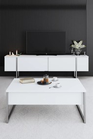 Dohányzóasztal Luxe - White, Silver