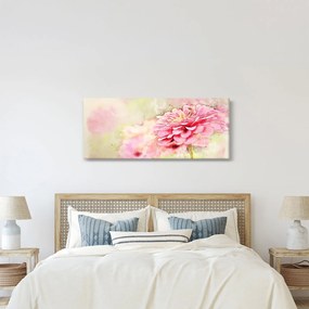 Kép - rózsaszín virág, akvarell (120x50 cm)