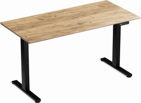 Elektromosan állítható magasságú íróasztal 138x67cm Craft tölgy / fekete | LVN System Control Flex+