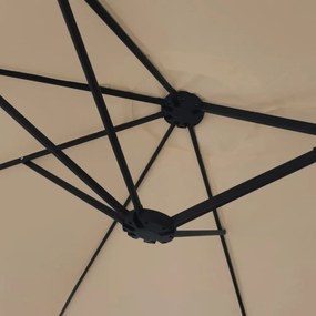 tópszínű dupla tetős napernyő LED-ekkel 449 x 245 cm