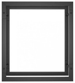 fekete acél tűzifatároló állvány 50 x 28 x 56 cm