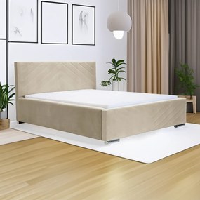 Kárpitozott ágy tárolóval és COOL matraccal 120x200 cm Bézs