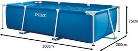 Intex föld feletti medence - téglalap alakú - 300x200x75 cm