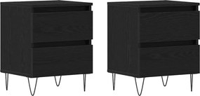 vidaXL Éjjeliszekrény 2 pcs Musta tammi 40 x 35 x 50 cm Faanyag