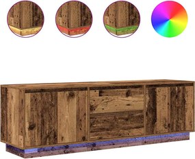 vidaXL antik fa színű TV-szekrény LED-lámpákkal 160,5x41x50 cm