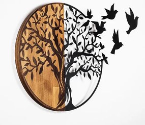 Fali dekoráció 71x92 cm fa/fém faág mintával