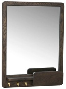 Fali tükör polccal és fa kerettel 45x60 cm Inverness - Rowico