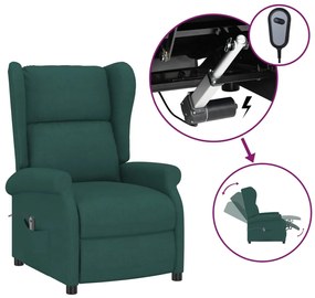 vidaXL sötétzöld szövet magas háttámlájú elektromos dönthető fotel