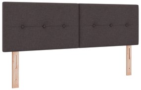 Boxspring Ágy Matrac &amp; LED Sötétbarna 140x200 cm Szövet