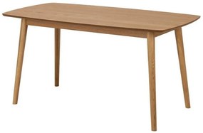 Asztal Oakland D101Tölgy, 76x80x150cm, Közepes sűrűségű farostlemez, Természetes fa furnér, Fa