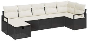 vidaXL Kanapé Szett párnával 7 pcs polirattan