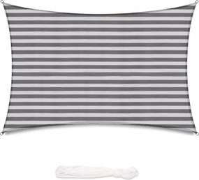 Kerti Napvitorla 300 x 400 CM Sekey Hdpe Szürke Csíkos