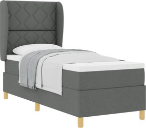 vidaXL Boxspring ágy matraccal Sötétszürke 90x190 cm Szövet szövet