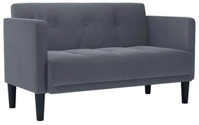 sötétszürke bársony loveseat kanapé 111 cm