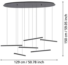 Eglo 39915 - LED Dimmelhető csillár zsinóron LINDOZA 6xLED/8,4W/230V 3000K