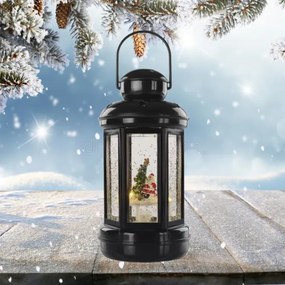 Karácsonyi elemes lámpás télapóval 20 cm &#8211; időzítős