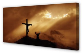 Canvas képek Jézus kereszt fény 100x50 cm