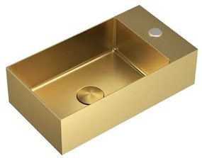 Wallhung washbasin SAT Aurum 40x22 cm brushed gold SATAUR4022BG