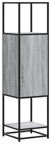 Highboard szürke sonoma 35,5x35x139 cm gépelt fa és fém