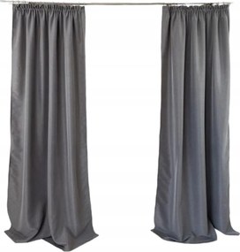 Kész Függöny 140x160 Sima, Szürke, Malaga-soft