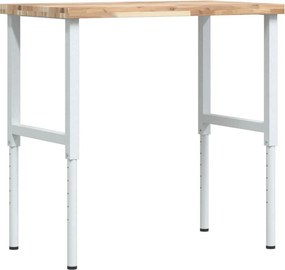vidaXL tömör bükkfa négyszög alakú munkapad 100 x 60 x (73-99,5) cm