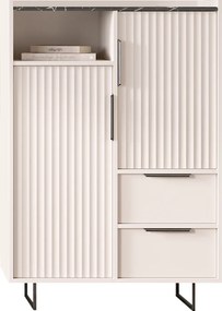 Komód, kasmír/sötét márvány, FRESIO KOM2D2S