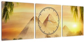 Kép - piramisok (órával) (90x30 cm)