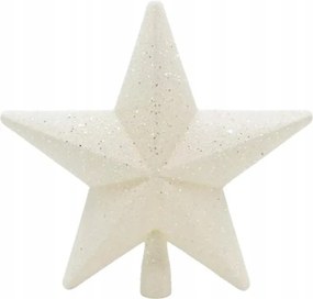 Dekoratív csillag karácsonyfadísz csillámos fehér 20 cm