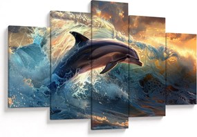 Kép - Delfin, illusztrációk (150x105 cm)