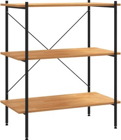 vidaXL 3-szintes fekete és tölgyfa polcrendszer 80 x 40 x 92 cm