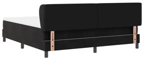 Boxspringágy Matrac Készlettel Fekete 180x200 cm Bársony