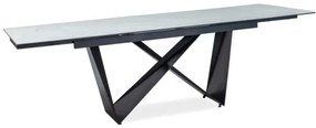 Asztal CAVALLI II kerámia fehér márvány/fekete matt 160(240)X90