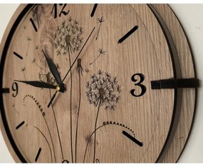 Li-Go 23682/DUB5 - Tölgy falióra, 1x AA, átmérő 32 cm, pitypang