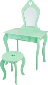 Kis fésülködőasztal tükörrel és ülőkével 65 x 39,5 x 108 cm