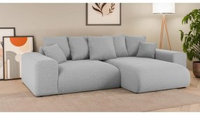 Világosszürke kinyitható tárolóhelyes sarokkanapé (variálható sarok) Luma – Ropez