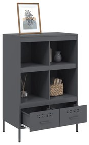 antracitszürke acél magasszekrény 68 x 39 x 101,5 cm